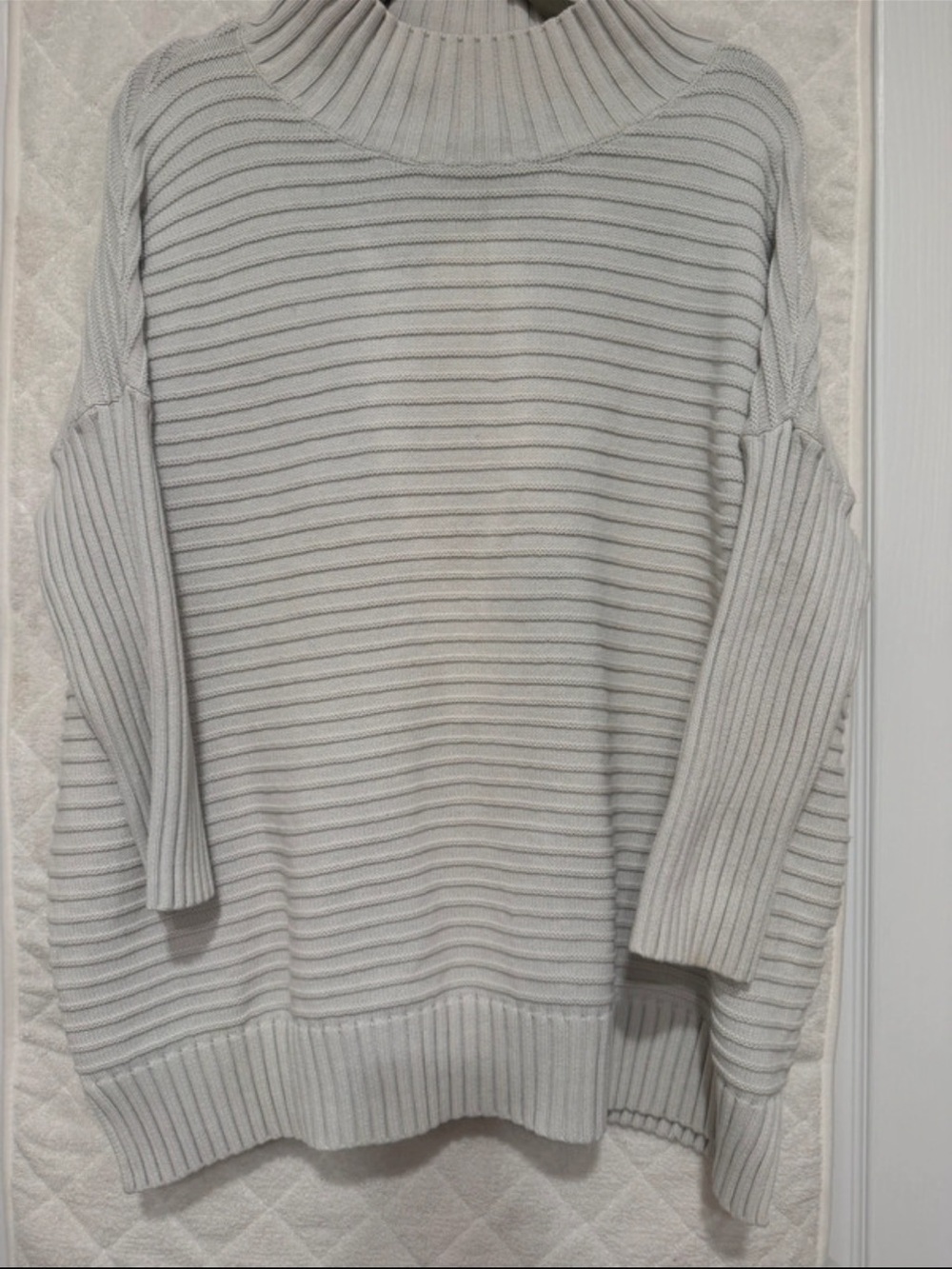 French Connection Light Gray Ribbed Turtleneck Sweater